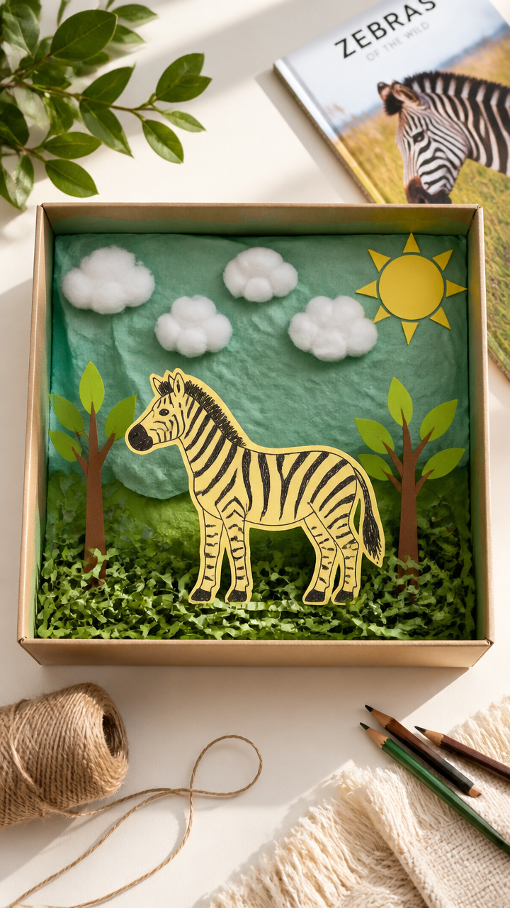 Zebra Habitat Shoe Box Scene