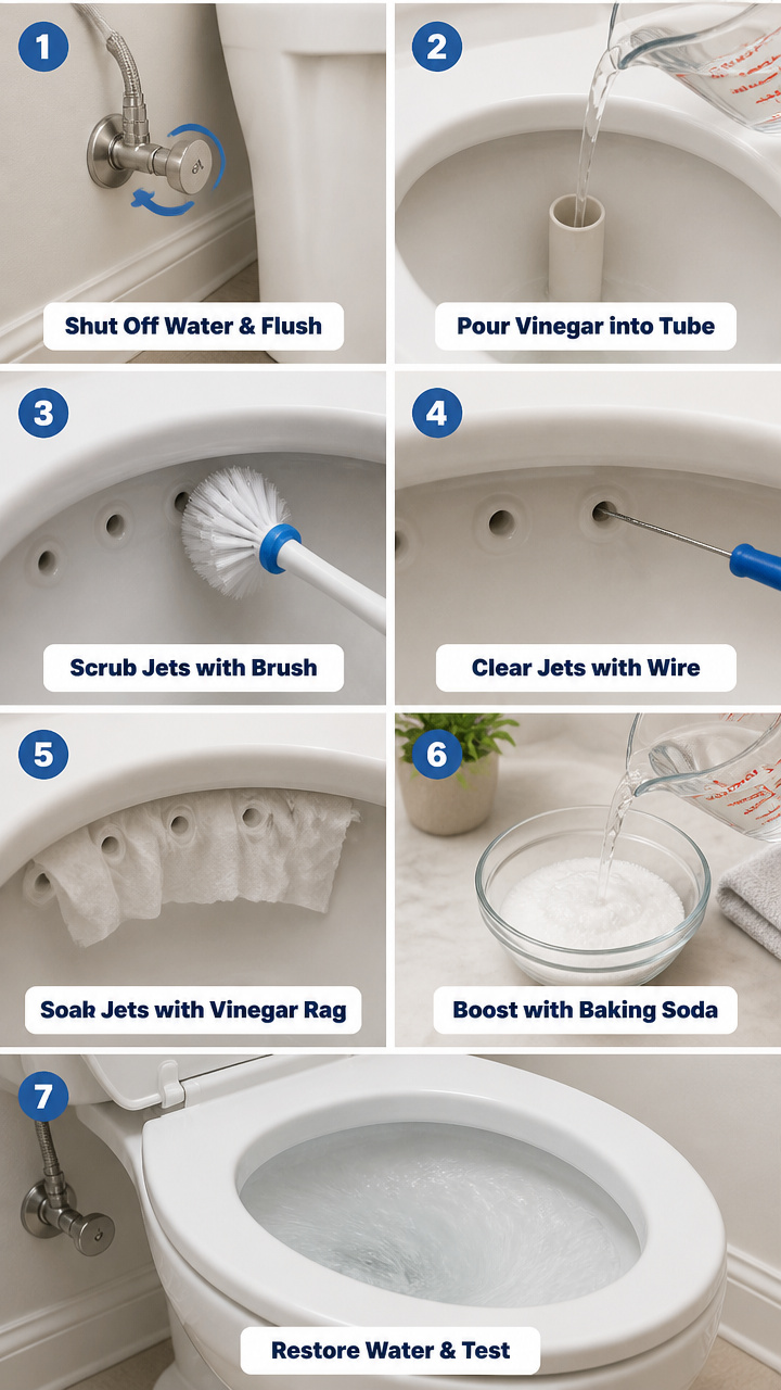 How to Clean Toilet Rim Jets: 8 Ways to Remove Mineral Deposits — Step by Step