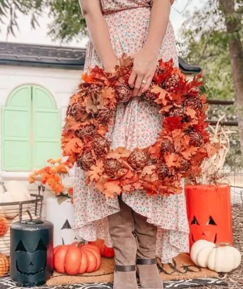 Preserved Maple Leaf Wreath