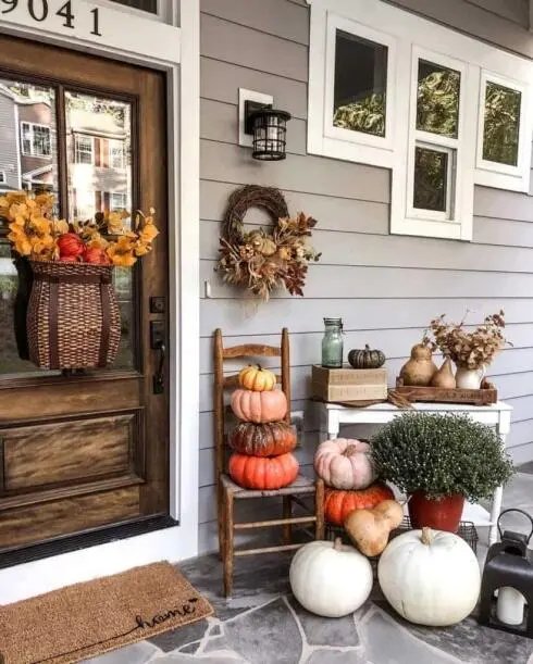 Pumpkins, Basket, Wreath