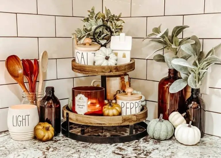 Rustic fall tray with jars