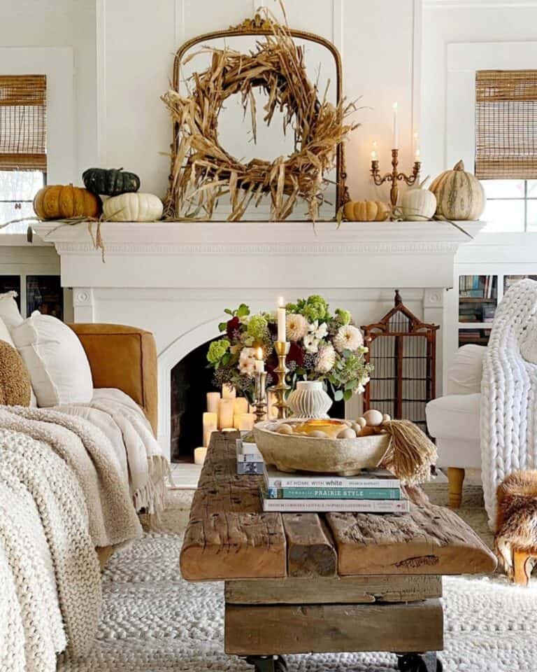 Rustic log coffee table