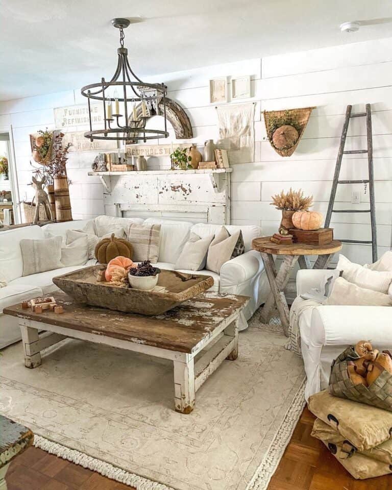 Rustic wood coffee table