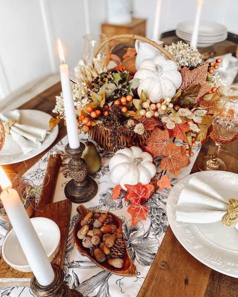 Rustic wood tablescape