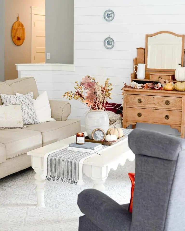 Scalloped White Coffee Table