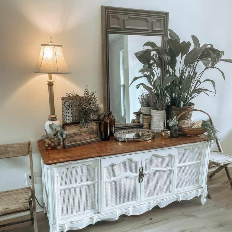 Vintage Console with Curved Silhouette