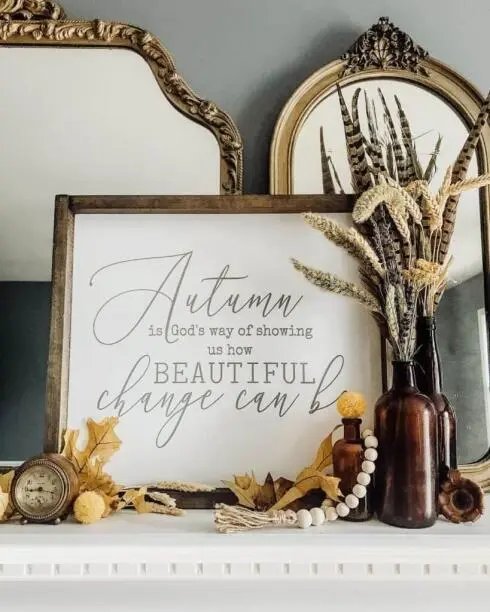 Vintage mirrors and autumn accents
