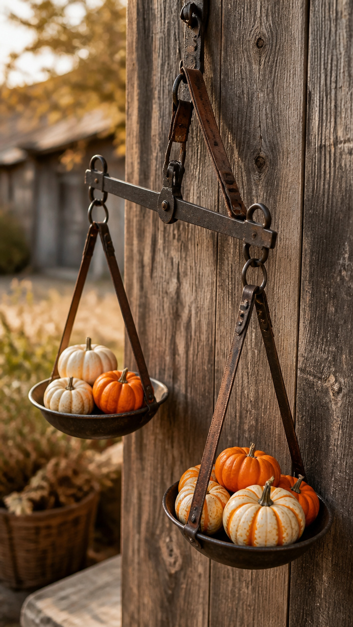 Vintage Scale with Mini Pumpkins
