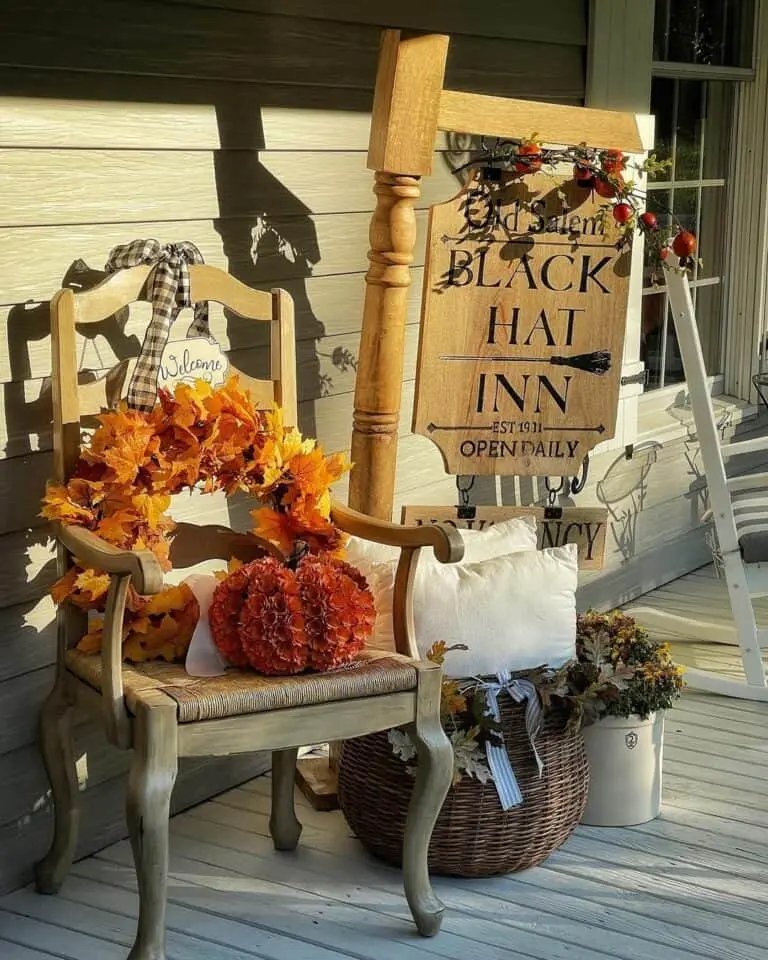 Vintage Wood Sign and Chair