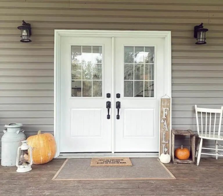 White Doors with Black Lamps