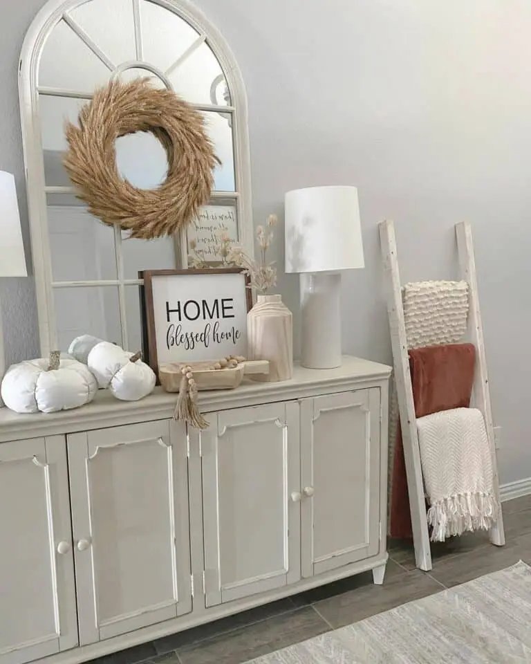 White Entryway with Autumn Wreath