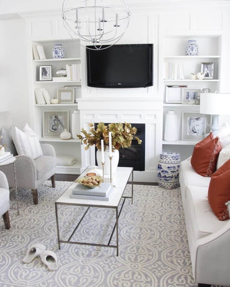 White Room with Orange Pillows