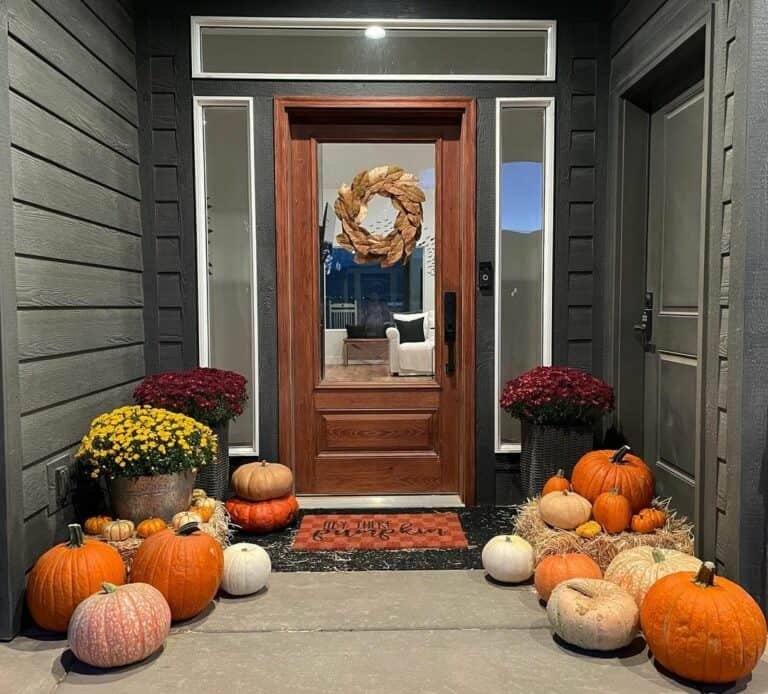 Wood Door with Sidelights