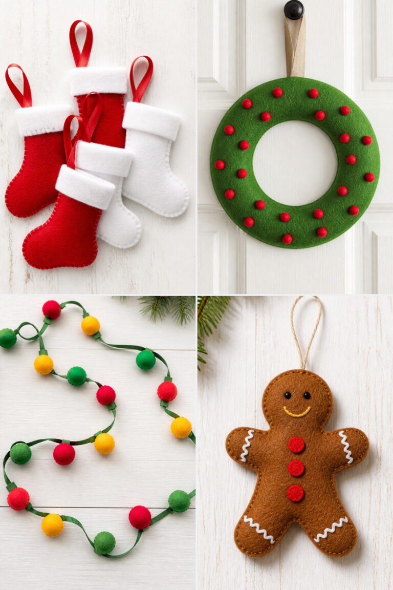 13 Christmas Crafts Using Felt for Beginners