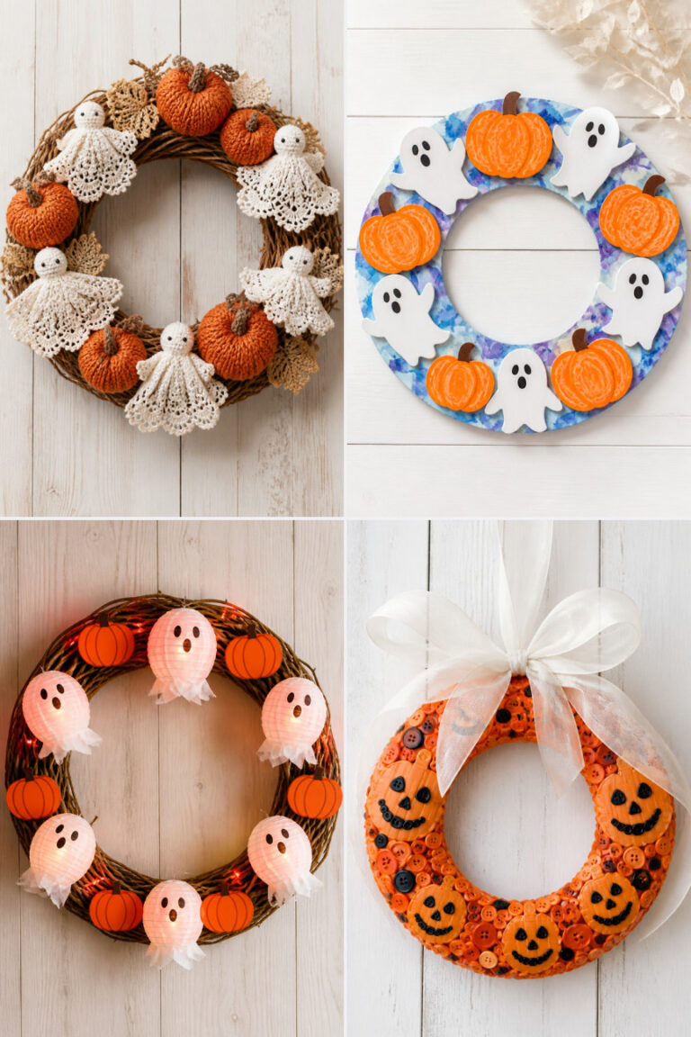 15 Cute Halloween Wreath Ideas With Ghosts and Pumpkins