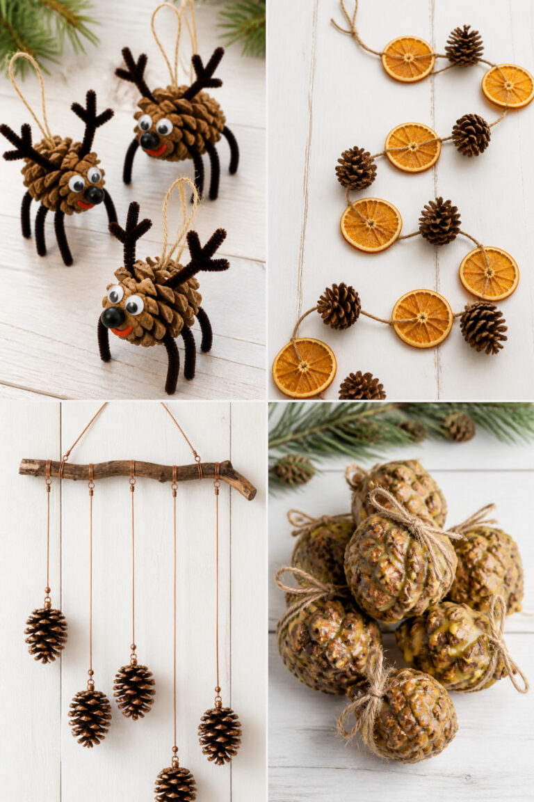 17 Christmas Crafts Using Pinecones and Natural Materials