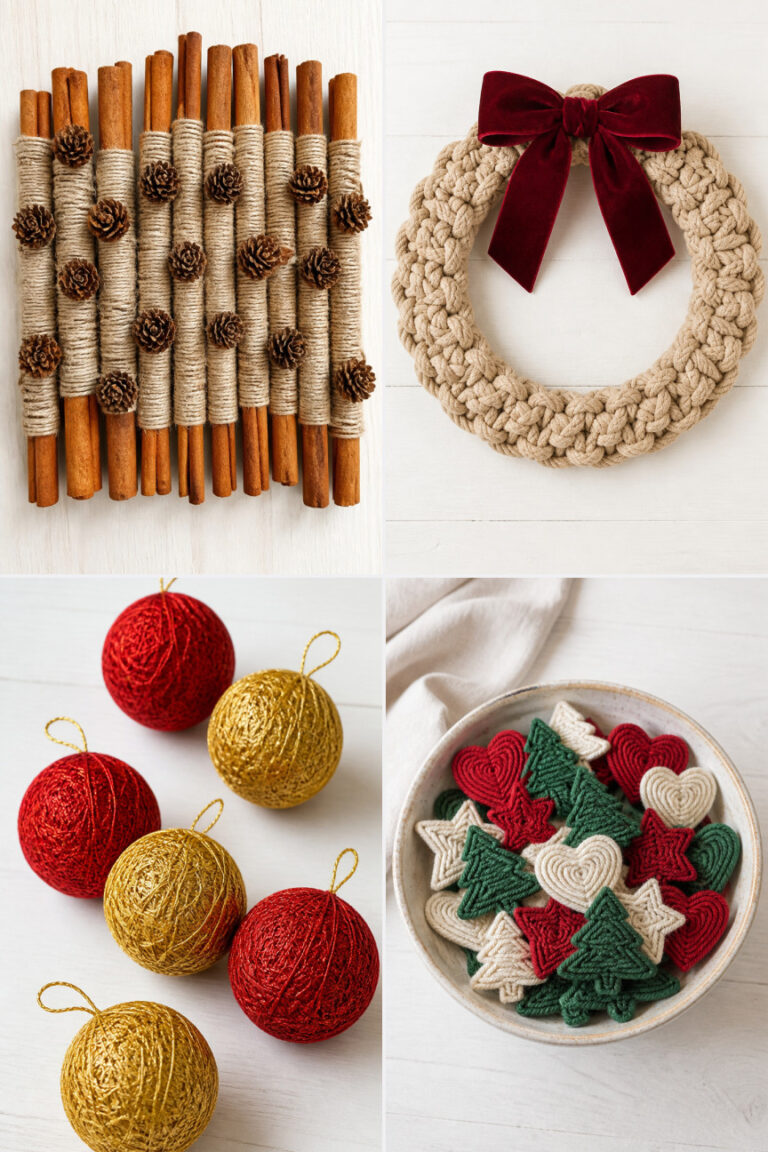 17 Easy Christmas Crafts Using Yarn and String