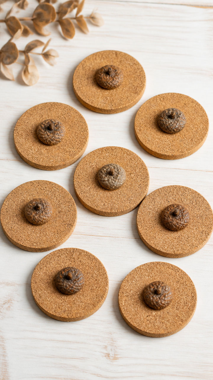 Acorn Button Coasters