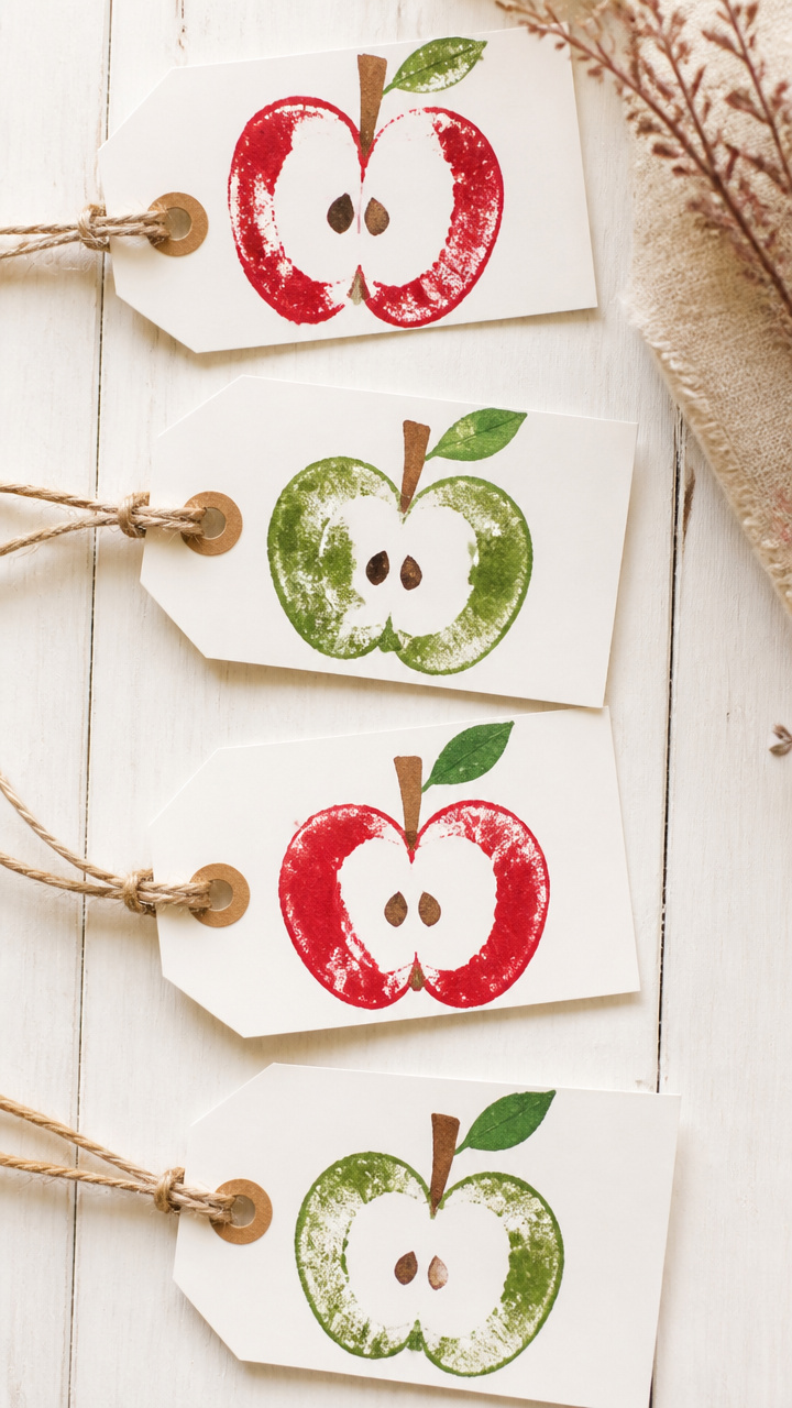 Apple Stamp Name Tags