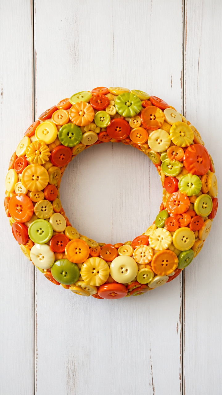Bakelite Button Bouquet Wreath