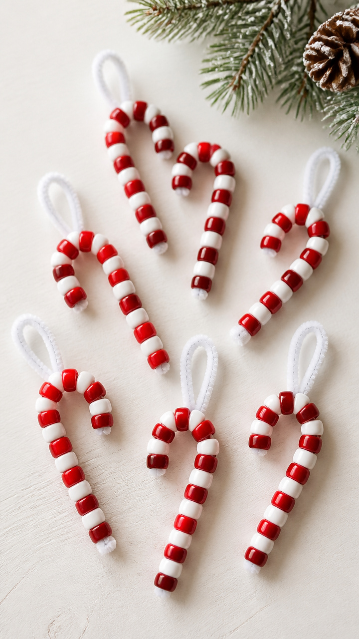 Beaded Candy Cane Ornaments