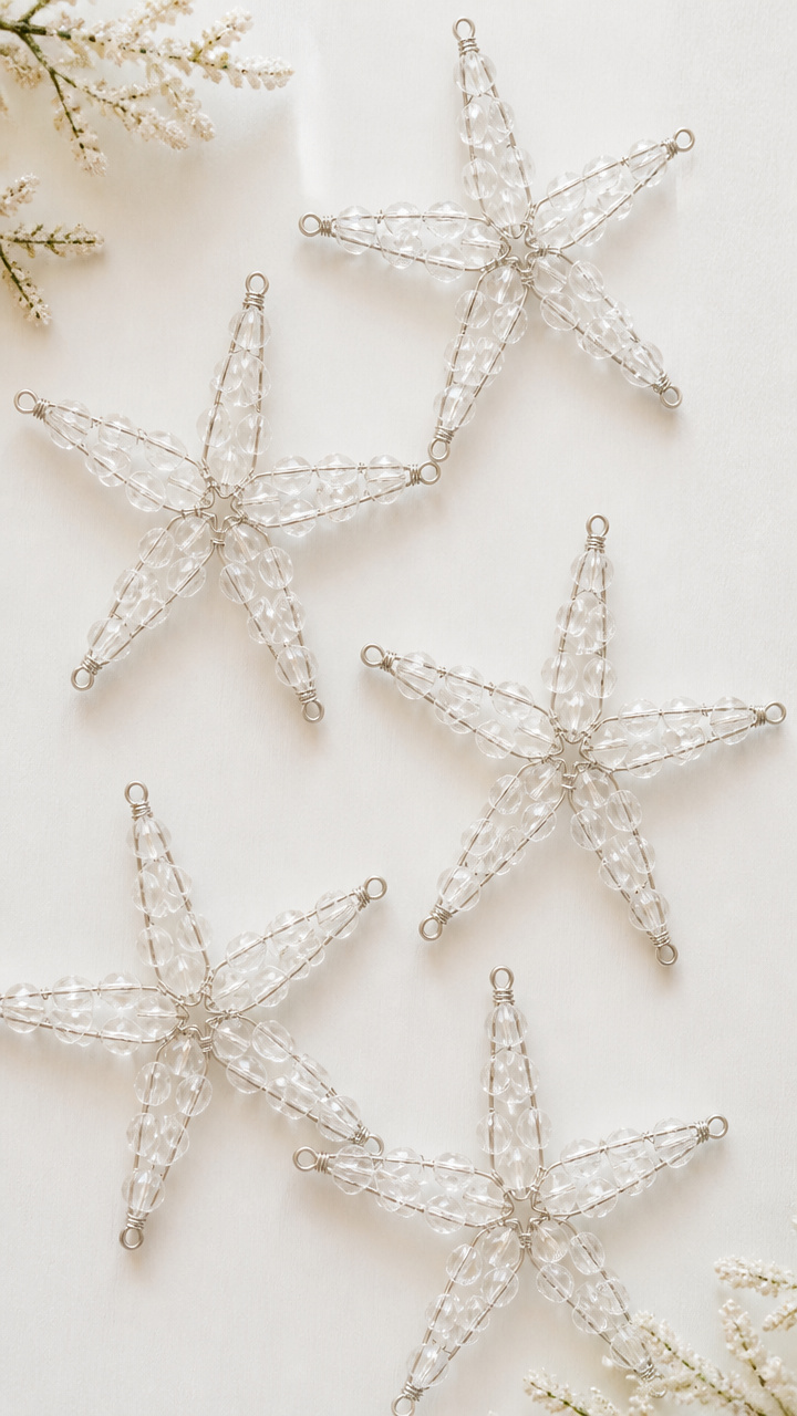 Beaded Ice Crystal Stars