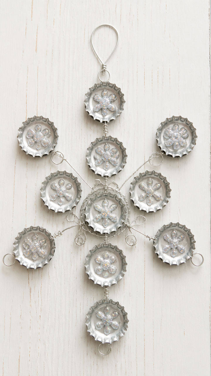 Bottle Cap Snowflakes