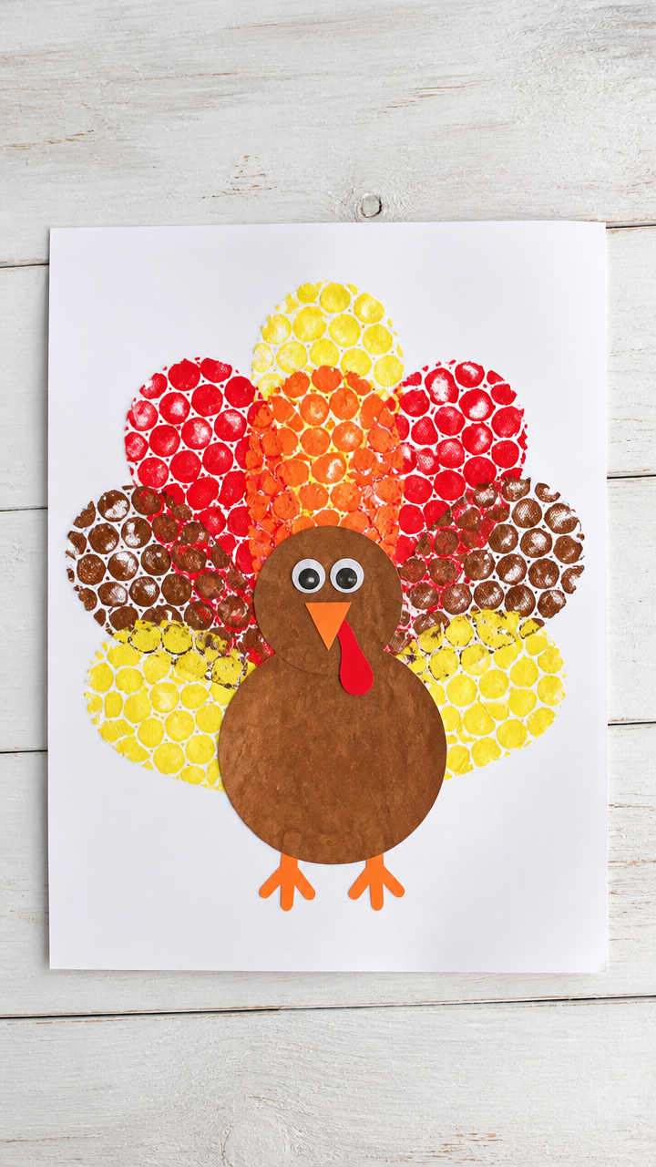 Bubble Wrap Stamped Turkeys