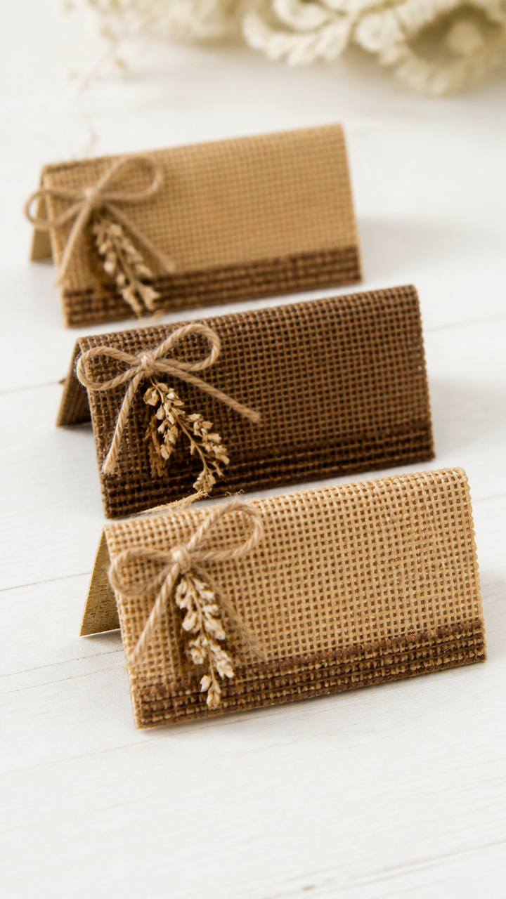 Burlap and Twine Folded Tents