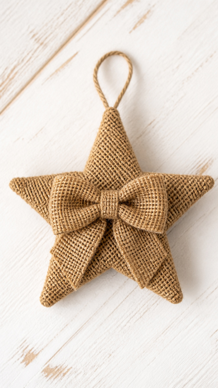 Burlap Bow Star