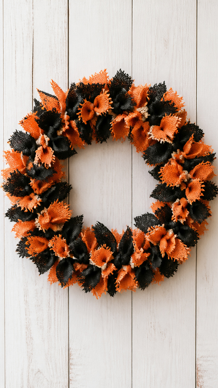Burlap Strip Knot Wreath