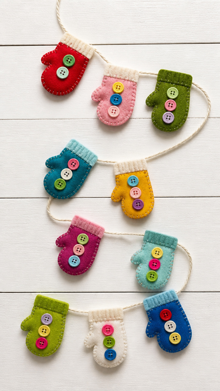 Button Mitten Garland