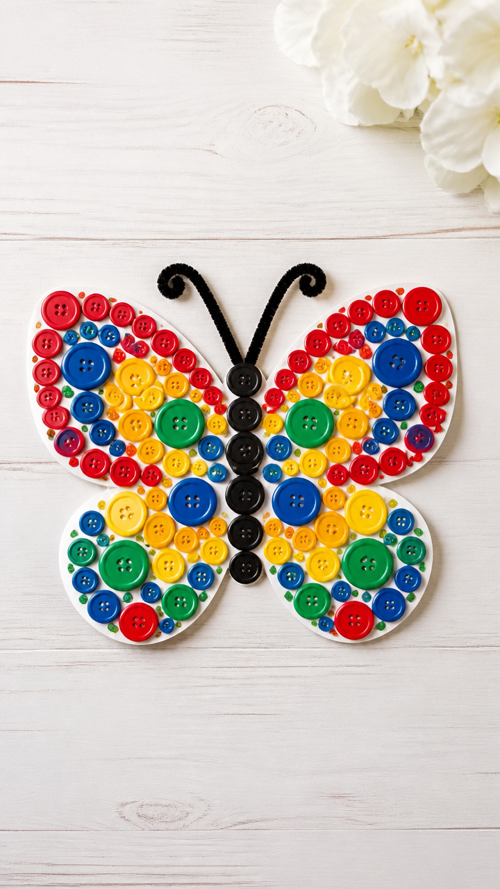 Button Mosaic Butterflies