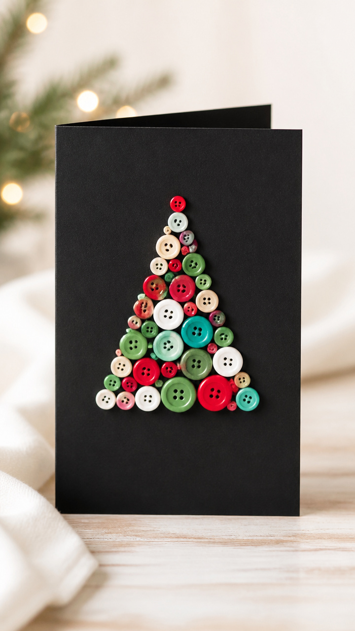 Button Tree Silhouette Cards