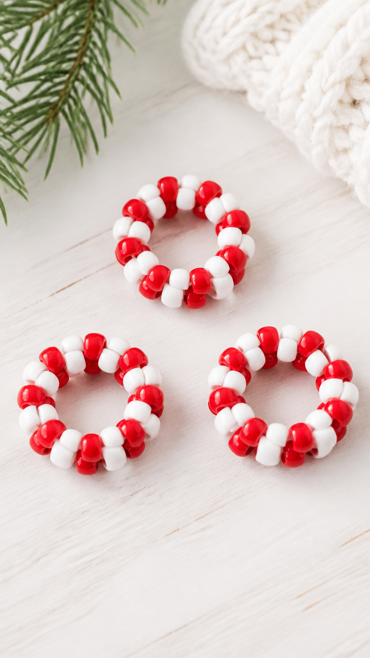Candy Cane Bead Rings