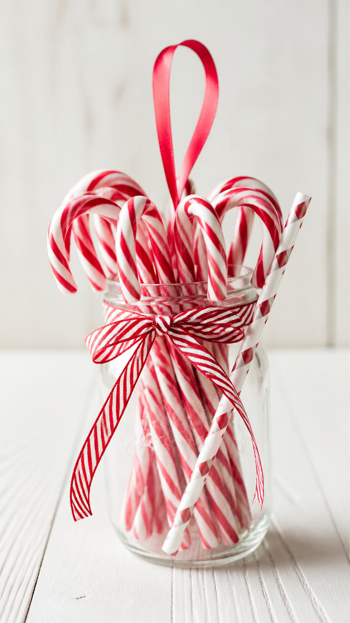 Candy Cane Ornament Jars