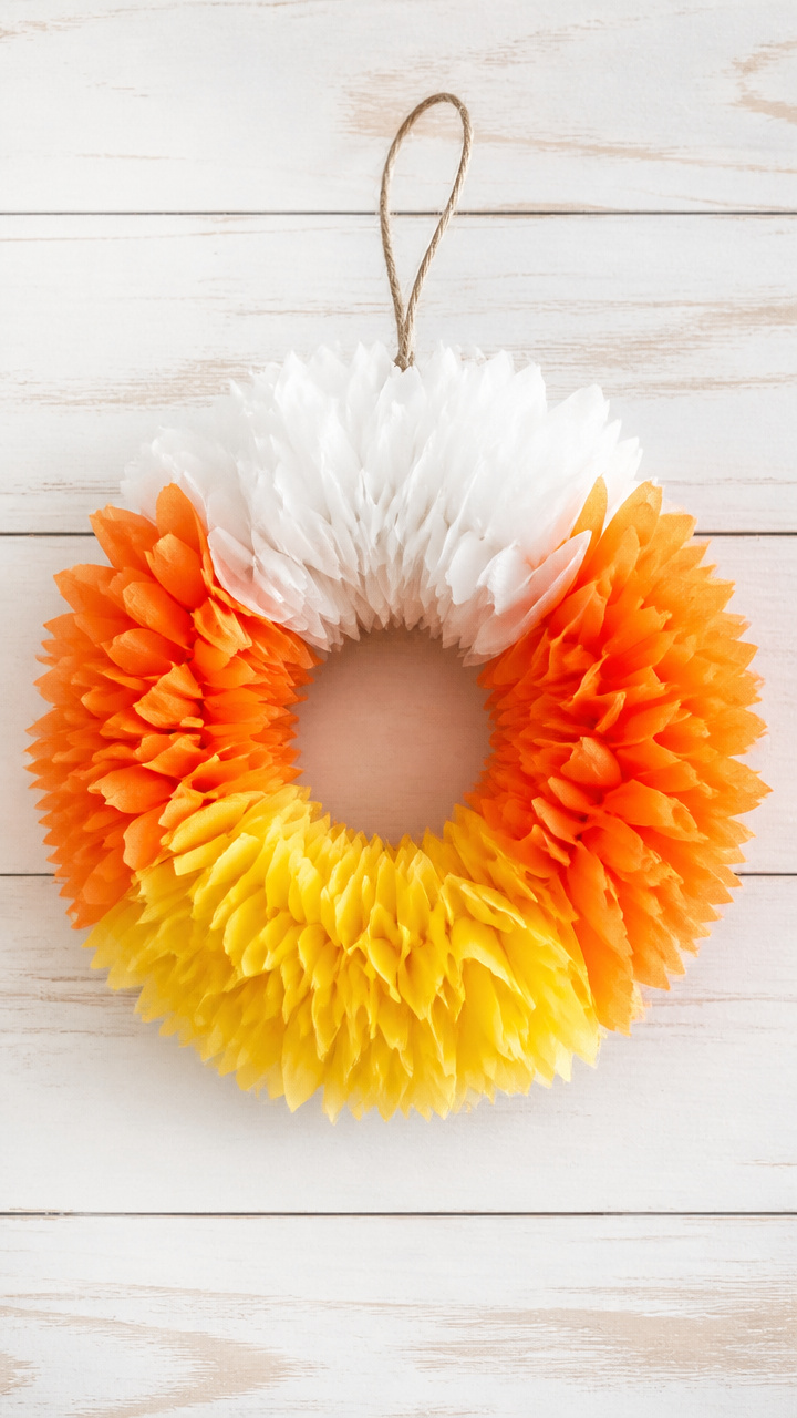 Candy Corn Fan Wreath