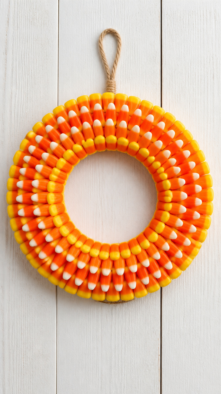Candy Corn Fan Wreath