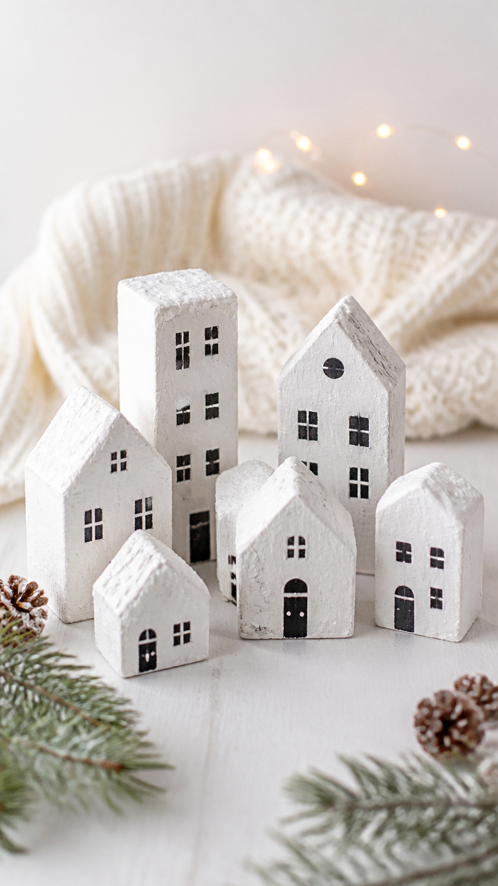 Cardboard Box Christmas Village