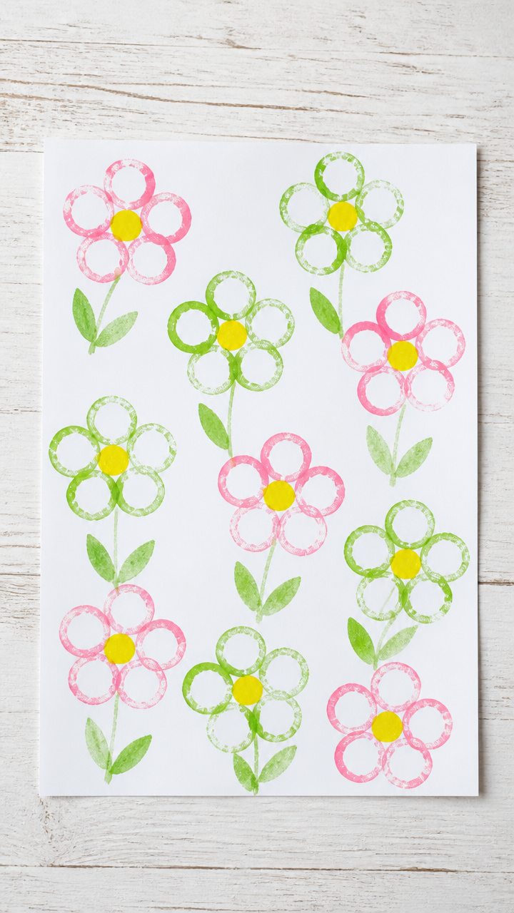 Cardboard Tube Stamp Garden