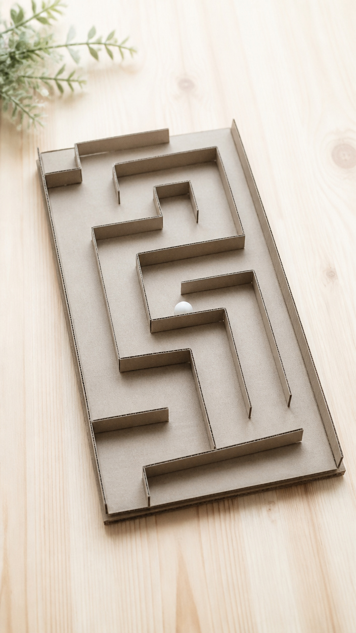Cereal Box Marble Maze