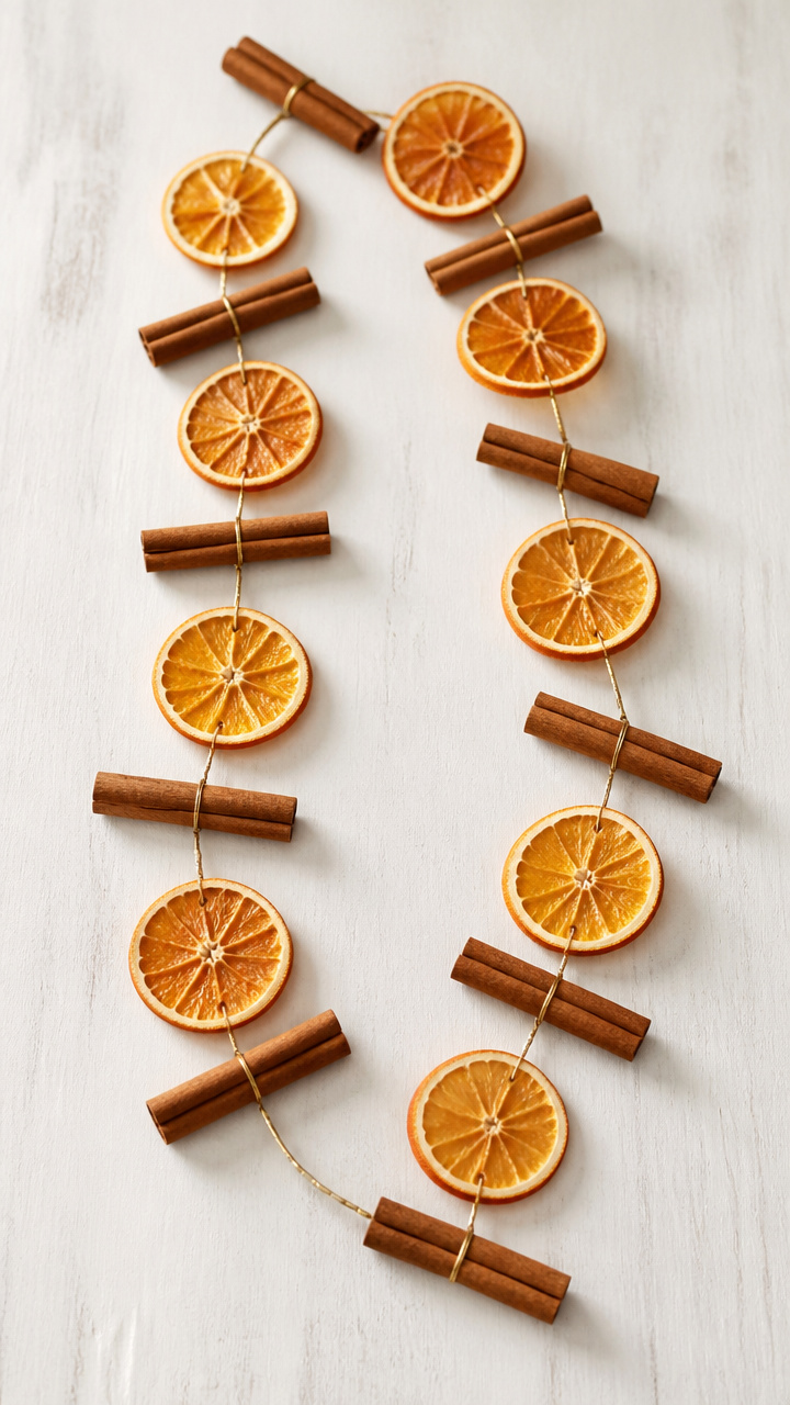Cinnamon Stick and Orange Slice Garland