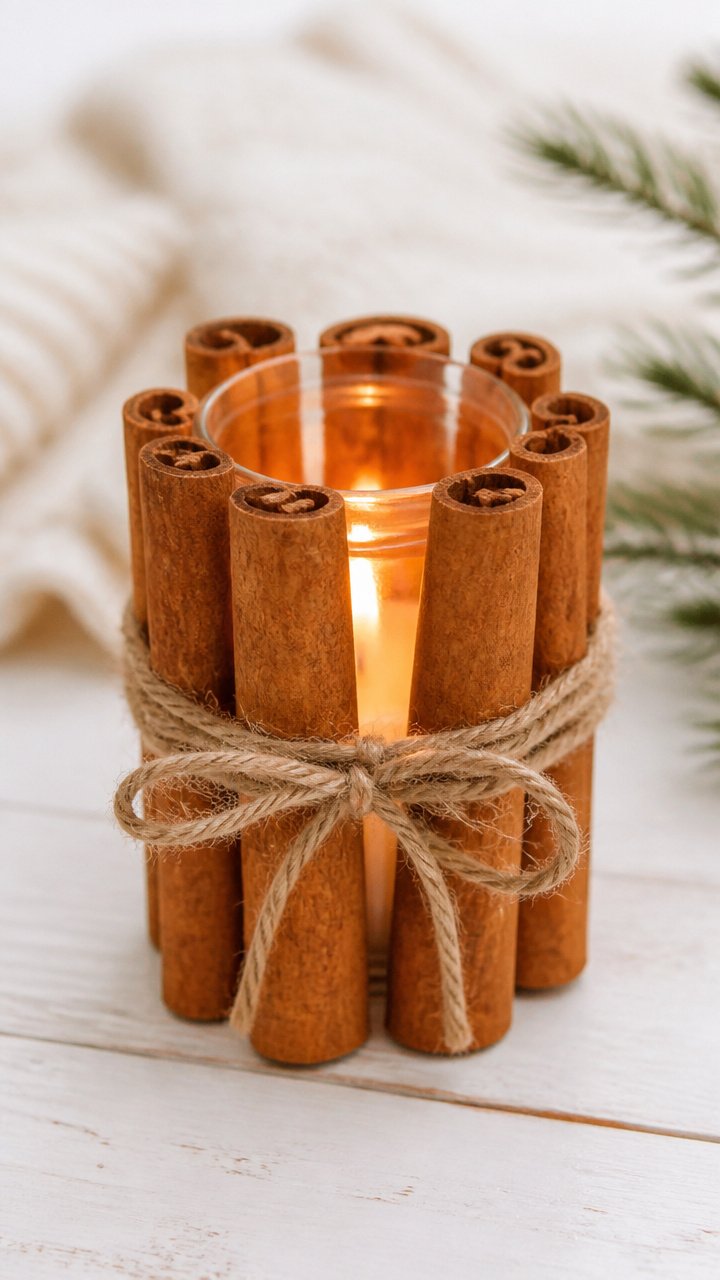 Cinnamon Stick Candle Holders