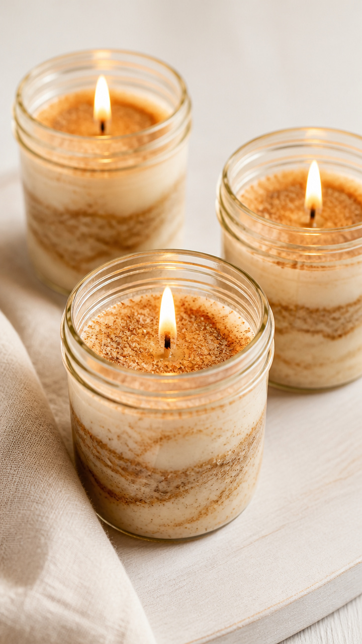 Cinnamon-Sugar Candle Jars