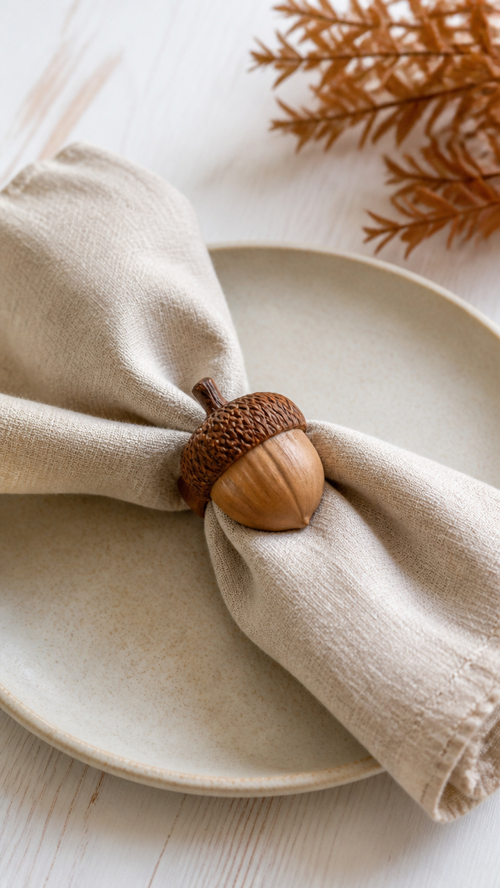 Clay Acorn Napkin Rings