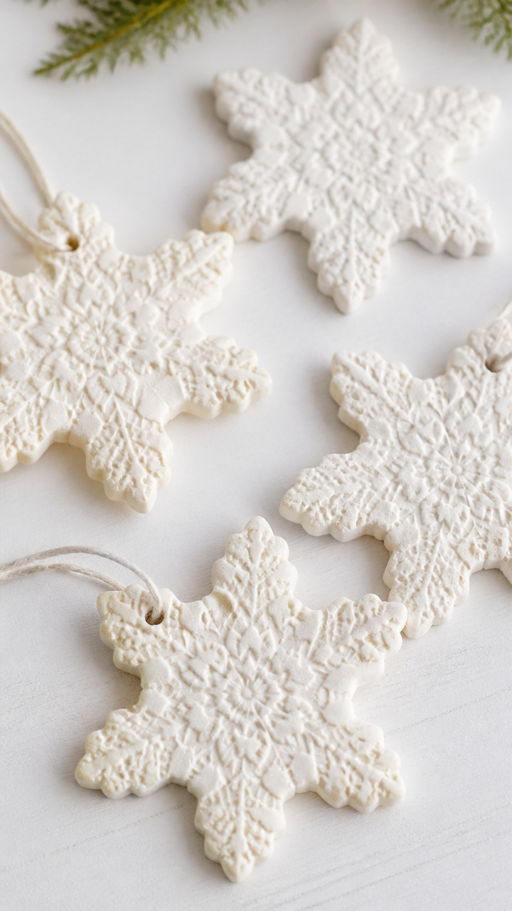Clay Imprint Snowflakes