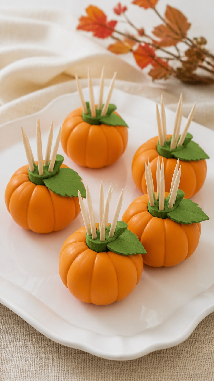 Clay Pumpkin Toothpick Holders