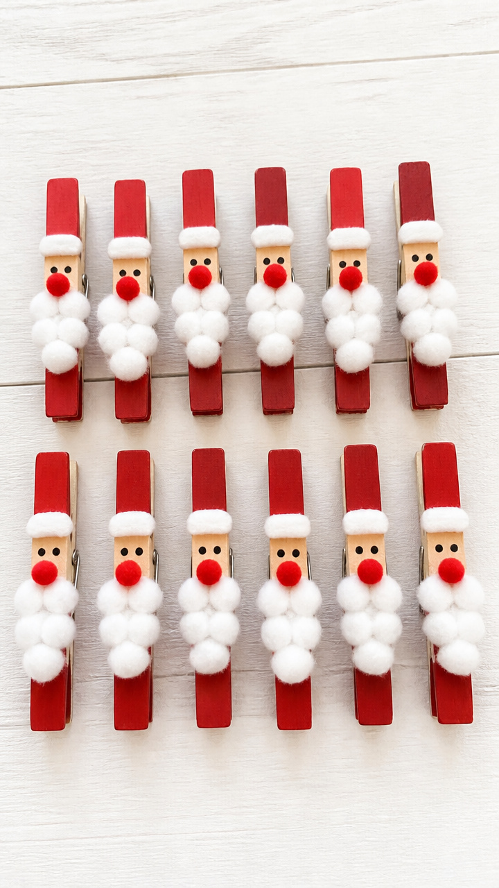 Clothespin Santa Faces
