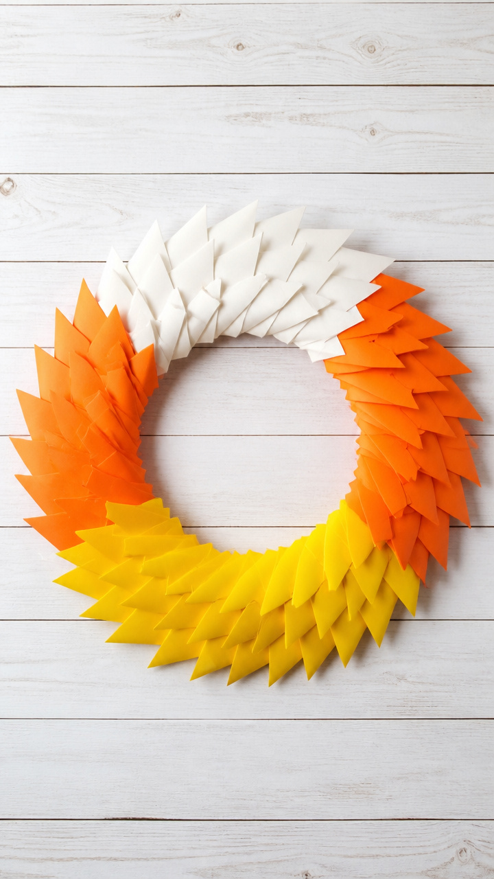 Construction Paper Candy Corn Wreath