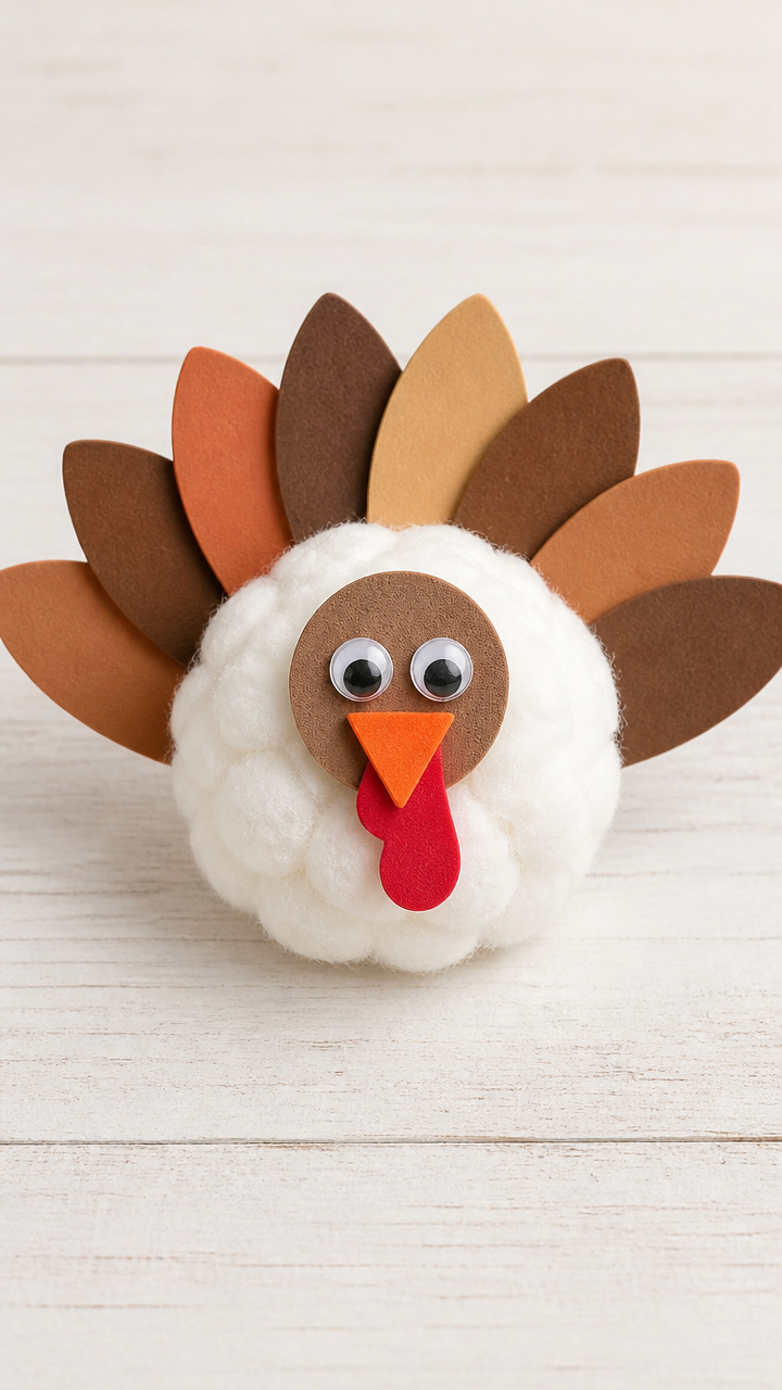 Cotton Ball Body Turkeys